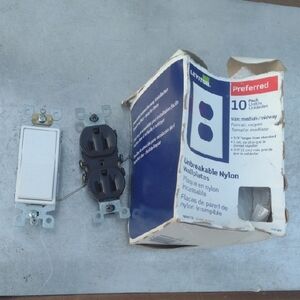 White and Black Electrical Outlet and Switch Set NWT